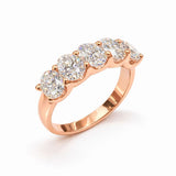 2.50 Carat Natural Diamond Oval 5 Stone Diamond Ring | HRD Certified | LONDIA