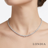12.40 Carat Diamond Graduated Tennis Necklace