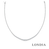 12.45 Carat Diamond Grauated Tennis Necklace