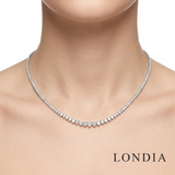 12.45 Carat Diamond Grauated Tennis Necklace