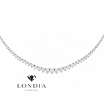 12.45 Carat Natural Diamond Graduated Tennis Necklace