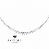 12.45 Carat Natural Diamond Graduated Tennis Necklace