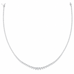 12.45 Carat Natural Diamond Graduated Tennis Necklace