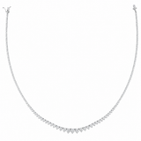 12.45 Carat Natural Diamond Graduated Tennis Necklace