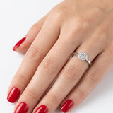 14K Gold 0.30 Carat Natural Diamond Halo Design Ring