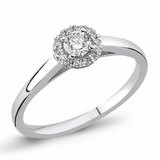 14K Gold 0.30 Carat Natural Diamond Halo Design Ring