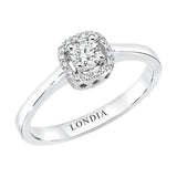 14K Gold 0.30 Carat Natural Diamond Halo Design Ring