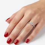14K Gold 0.30 Carat Natural Diamond Halo Design Ring