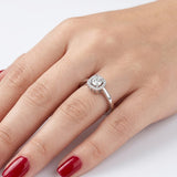 14K Gold 0.30 Carat Natural Diamond Halo Design Ring
