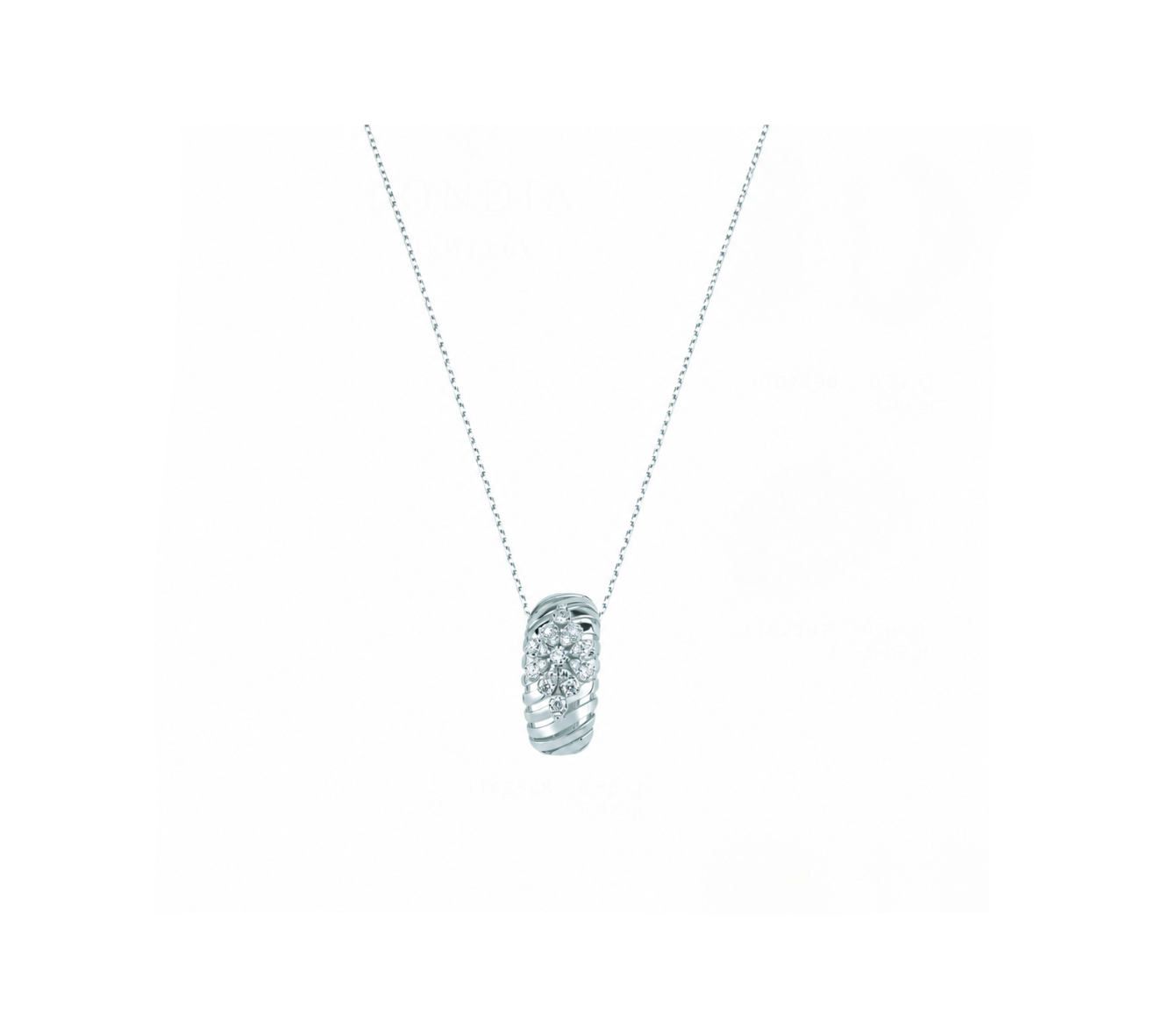 14K Gold 0.35 Carat Natural Diamond Flora Design Necklace