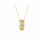14K Gold 0.40 Carat Natural Diamond Flora Design Necklace