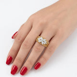 14K Gold 0.40 Carat Natural Diamond Flora Design Ring