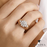 14K Gold 0.40 Carat Natural Diamond Flora Design Ring