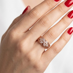 14K Gold 0.40 Carat Natural Diamond Flora Design Ring