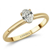 14K Gold 0.40 Carat Natural Diamond Oval Solitaire “Modern” Ring