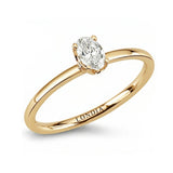14K Gold 0.30 Carat Natural Diamond Oval Solitaire “Modern” Ring