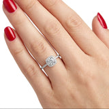 0.40 Ct. Natural Diamond Halo Design Ring