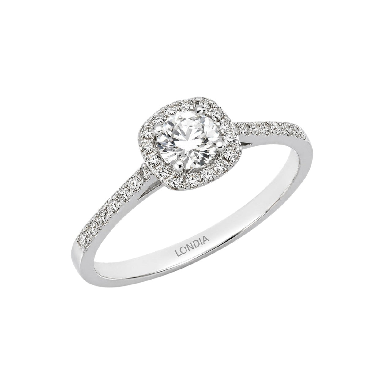 0.40 Ct. Natural Diamond Halo Design Ring
