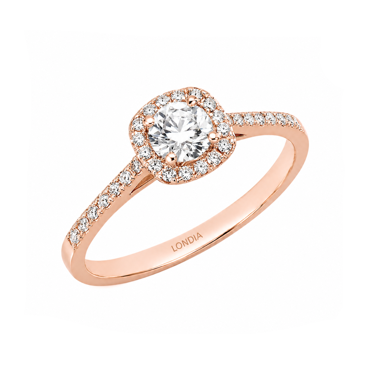 0.40 Ct. Natural Diamond Halo Design Ring