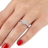 14K Gold 0.45 Carat Natural Diamond Halo Design Ring
