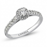 14K Gold 0.45 Carat Natural Diamond Halo Design Ring