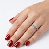 14K Gold 0.45 Carat Natural Diamond Halo Design Ring