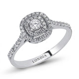 14K Gold 0.45 Carat Natural Diamond Halo Design Ring
