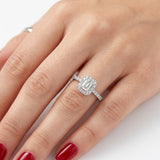 14K Gold 0.45 Carat Natural Diamond Halo Design Ring