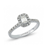 14K Gold 0.45 Carat Natural Diamond Halo Design Ring