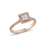 14K Gold 0.45 Carat Natural Diamond Halo Design Ring