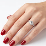 14K Gold 0.50 Carat Natural Diamond Halo Design Ring