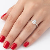 14K Gold 0.50 Carat Natural Diamond Oval Solitaire “Modern” Ring