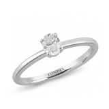 14K Gold 0.50 Carat Natural Diamond Oval Solitaire “Modern” Ring