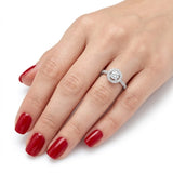 14K Gold 0.55 Carat Natural Diamond Halo Design Ring