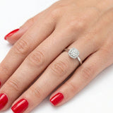 14K Gold 0.55 Carat Natural Diamond Halo Design Ring