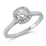 14K Gold 0.55 Carat Natural Diamond Halo Design Ring