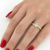 14K Gold 0.70 Carat Natural Diamond Oval Solitaire “Modern” Ring