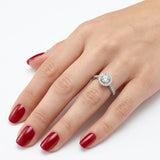 14K Gold 0.85 Carat Natural Diamond Halo Design Ring