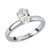 14K Gold 1.00 Carat Natural Diamond Oval Solitaire “Modern” Ring