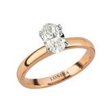 14K Gold 1.00 Carat Natural Diamond Oval Solitaire “Modern” Ring