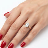 14K Gold 1.00 Carat Natural Diamond Oval Solitaire “Modern” Ring