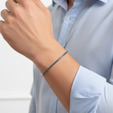 14K Gold 1.50 Carat Flexible Collection Blue Diamond Men’s Bracelet