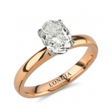 14K Gold 1.50 Carat Natural Diamond Oval Solitaire “Modern” Ring