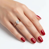 14K Gold 1.50 Carat Natural Diamond Oval Solitaire “Modern” Ring