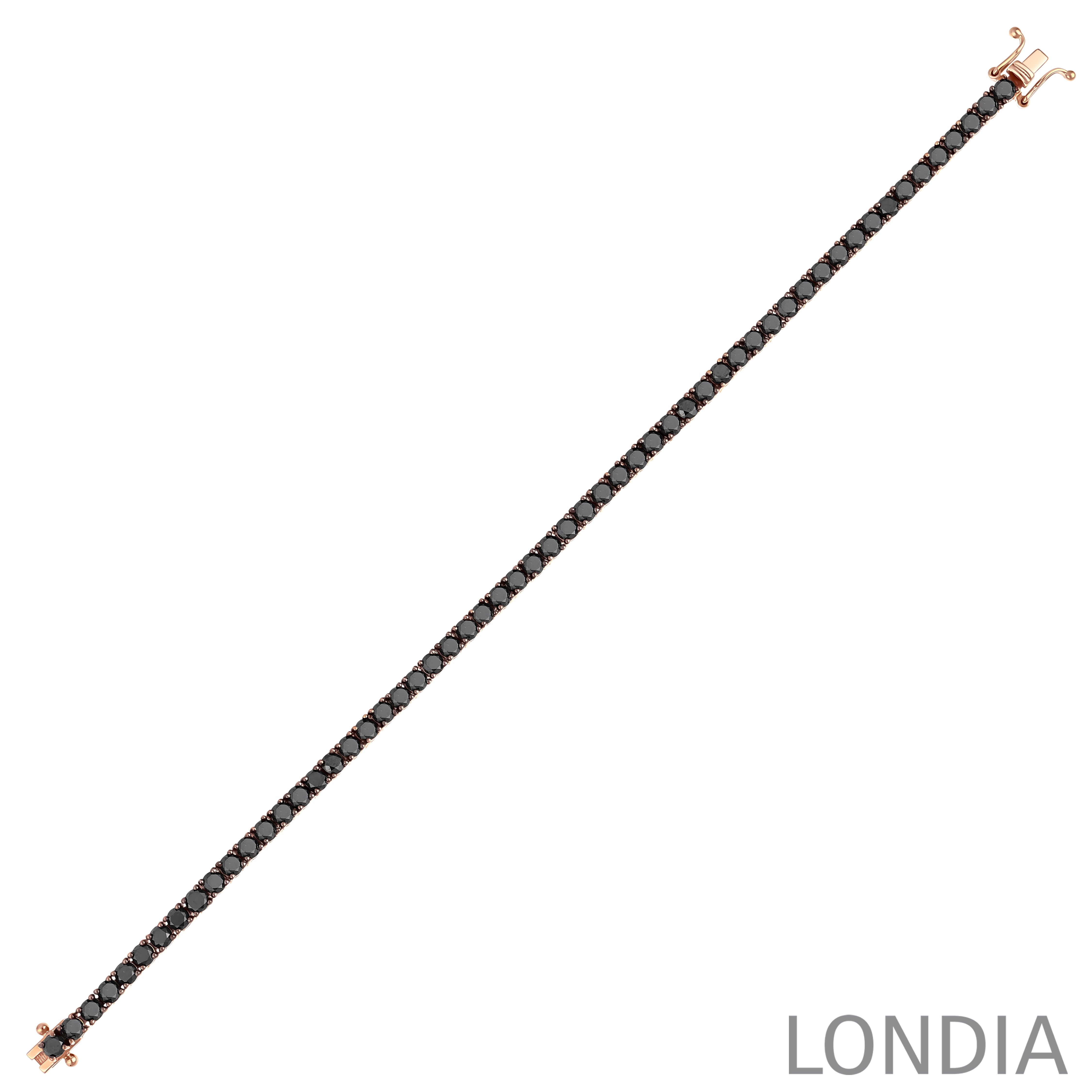 14K Gold 7.50 Carat Black Diamond Men’s Tennis Bracelet