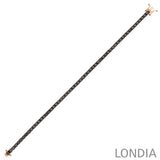 14K Gold 7.50 Carat Black Diamond Tennis Bracelet