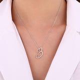14K Gold Diamond Majestic “B” Initial Necklace