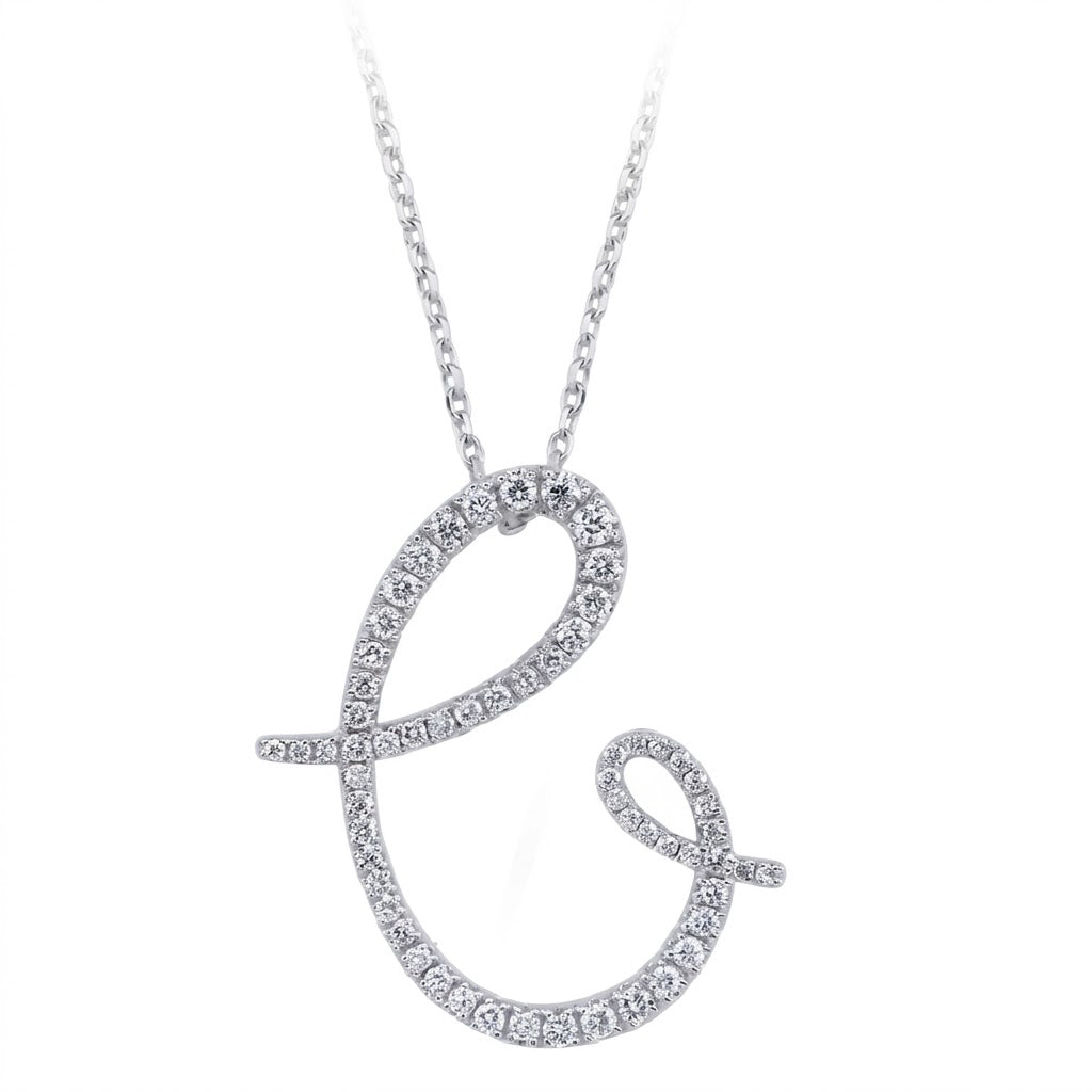 14K Gold Diamond Majestic “C” Initial Necklace