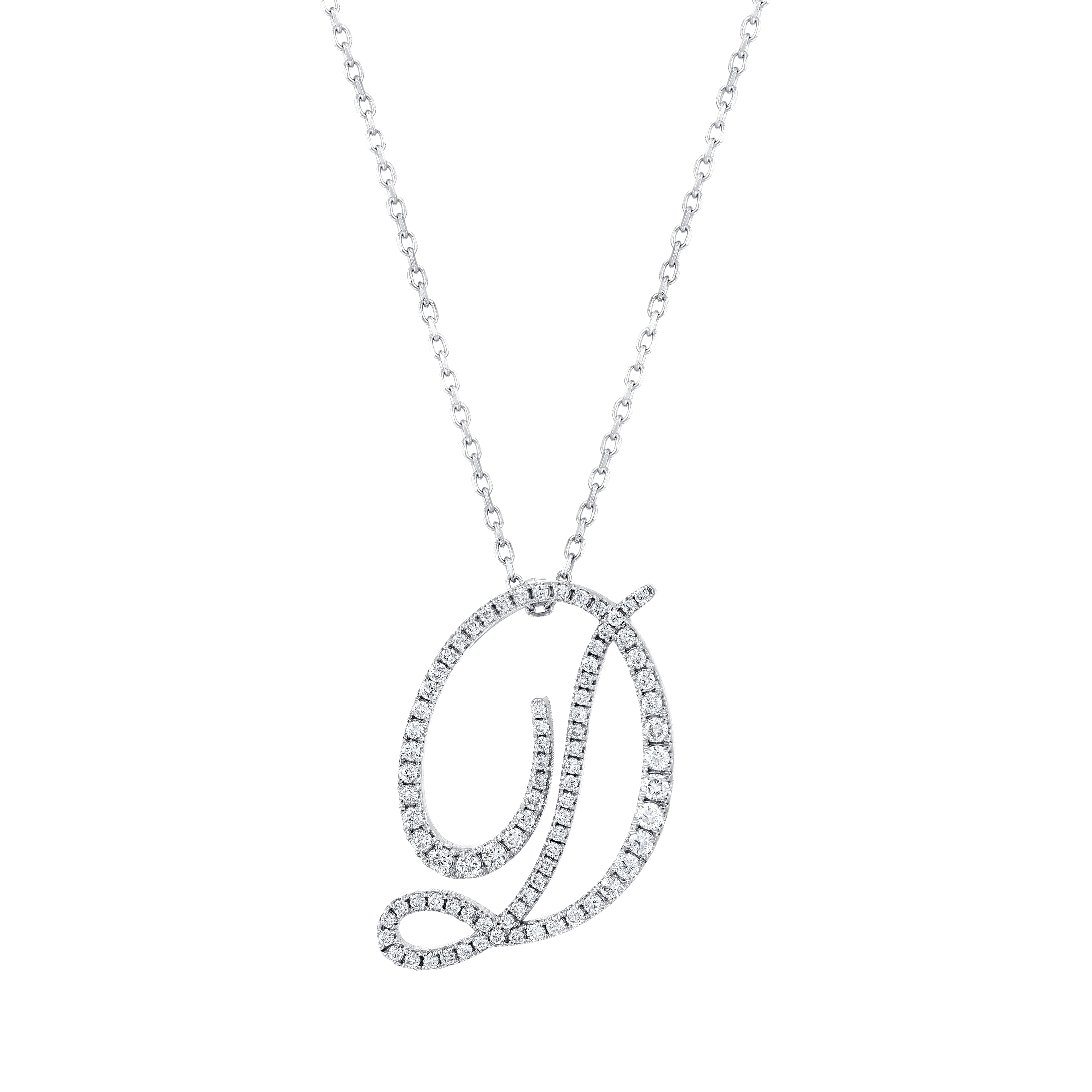 14K Gold Diamond Majestic “D” Initial Necklace