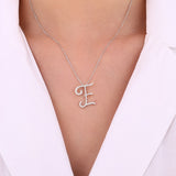 14K Gold Diamond Majestic “E” Initial Necklace